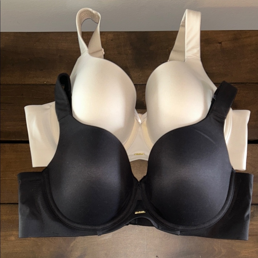 Cacique Modern Luxe Lightly Lined Balconette Bra Bundle - Black and Blush